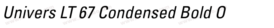 Univers LT 67 Condensed Bold Oblique字体转换